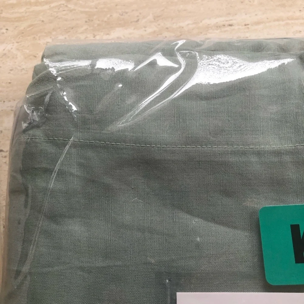 LAMEIRINHO  Solid Green  Linen Blend  KING  Duvet Cover SET  Portugal new